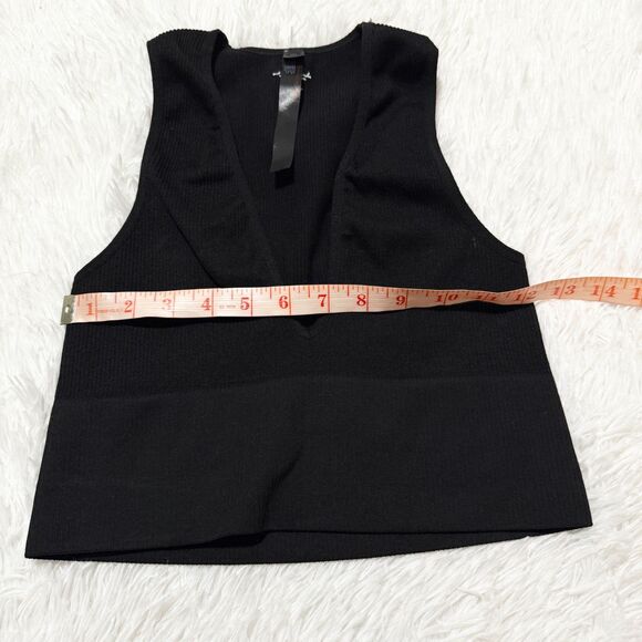 Women Out From Under Josie Recycled Ribbed V-Neck Tank in Black Size Large - Picture 4 of 6